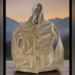 Beautiful Horn Button Zip Up Soft snow Coat Womens Weatherproof Garment M Jacket